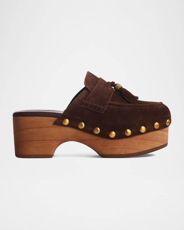 Maisie Suede Tassel Platform Clogs